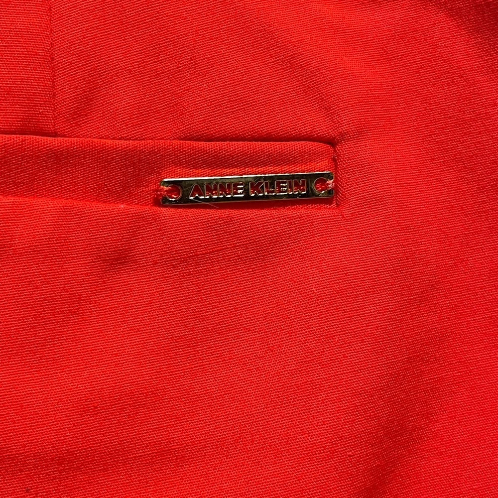 Anne Klein Women’s Size 4 4.5” Vibrant Red Preppy Coquette Shorts Scalloped Hem - Picture 5 of 12
